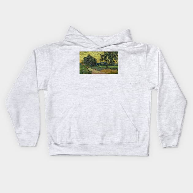 Landscape at Saint-Remy - Vincent van Gogh Kids Hoodie by KargacinArt